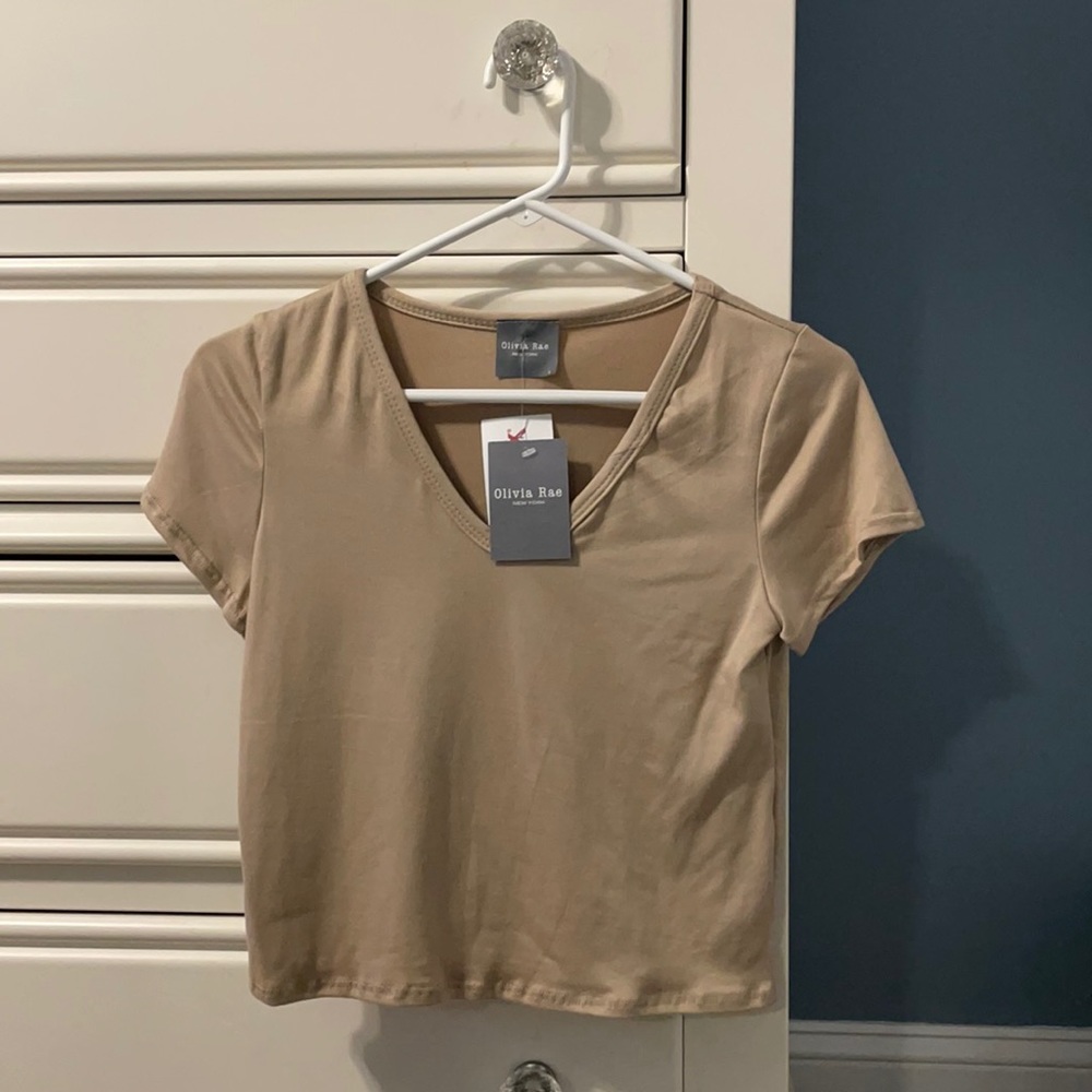 Olivia rae tan shirt